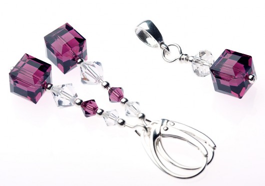 Kolczyki z kryształów Swarovski cube crystal... mellody