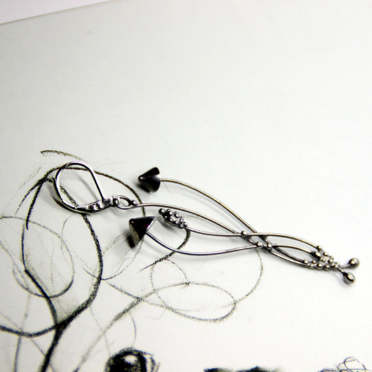 kolczyki - inne Metalowe magiczne grzyby kolczyk w stylu leśnym czarodziejskim z motywem natury