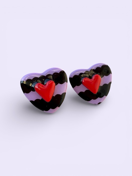 kolczyki z masy plastycznej Kolczyki Serduszka