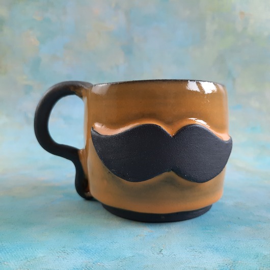 kubki Kubek z wąsem ceramika handmade prezent dla faceta