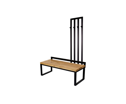 ławki Ławka Metalowa Z Wieszakiem Loft Siedzisko Drewno Lite Dąb LM-83