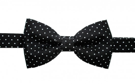 Mucha gotowa bowstyle czarna w kropki bowstyle