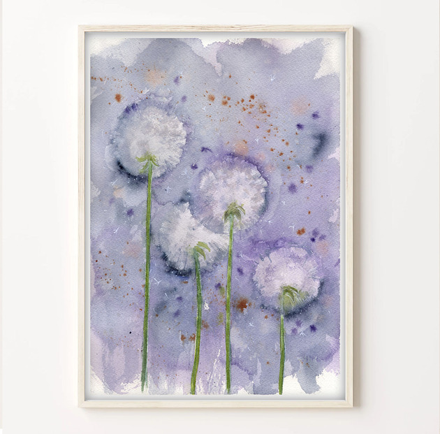 obrazy Oryginalna akwarela. Dmuchawce A4