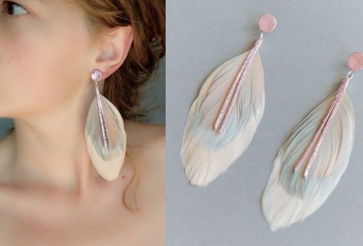 kolczyki z piór i skóry EAR CANDY NOMAD ACCESSORIES