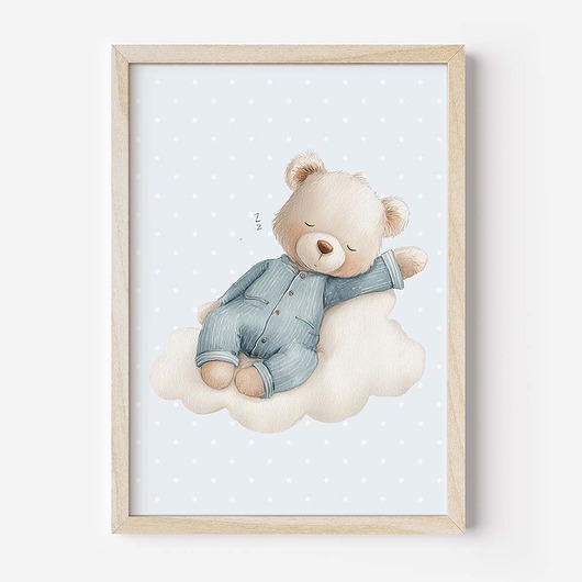 obrazy i plakaty do pokoju dziecięcego Plakat Na Ścianę Dla chłopca Niebieskie misie nr. 13