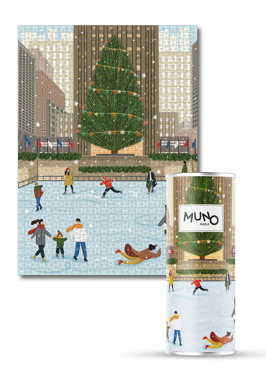 puzzle dla dzieci Puzzle 1000 "Nowojorskie lodowisko" by Katarzyna Bednarska w ozdobnej tubie