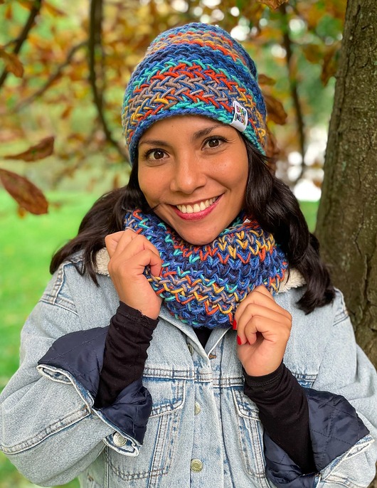 szale damskie Mały komin MERINO 50% Górski potok