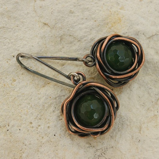 Copper rose - zielony agat SHEandHE