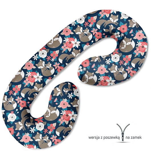 ubrania i akcesoria do karmienia Poduszka ciążowa do spania i karmienia Lisy granatowe