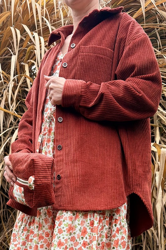 koszule damskie  Bawełniana sztruksowa koszula, MAUVE AMELIA