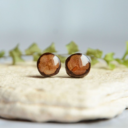 Prosto z drzewa - drewniane kolczyki sztyfty MyPieceOfWood