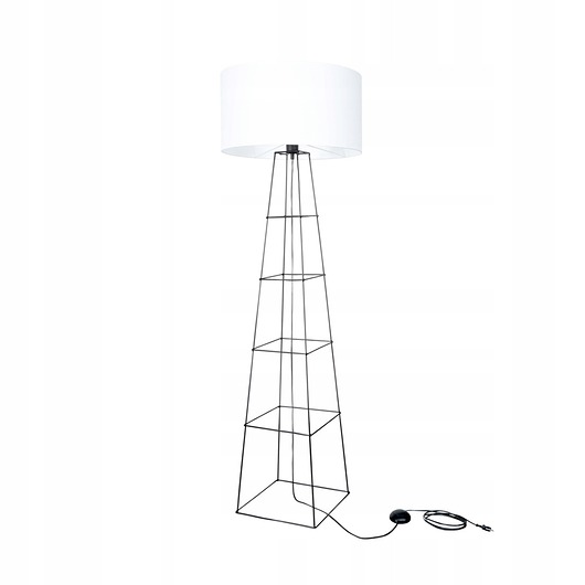 lampy podłogowe DRUCIANA DUŻA LAMPA STOJĄCA Z ABAŻUREM LOFT DO SALONU E27 LED