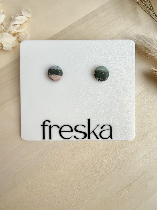 kolczyki z masy plastycznej Kolczyki Kółeczka - limitowana kolekcja English Garden