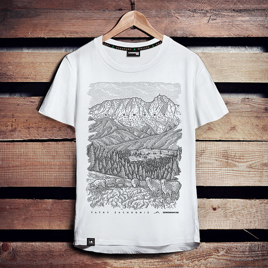 t-shirty męskie Koszulka męska TATRY GIEWONT biała