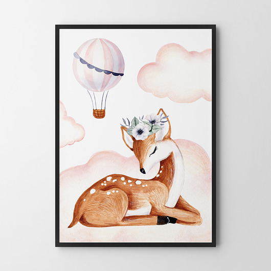 Plakat Sarenka w chmurkach plakaty do pokoju dziecka HOG STUDIO