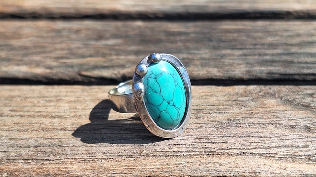 pierścionki - różne Błękitek - pierścionek regulowany