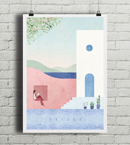 Grecja - vintage plakat minimalmill