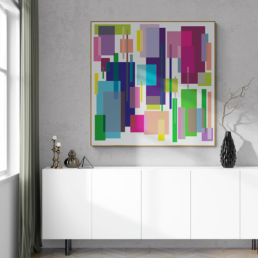 plakaty Geometric fantasy white, grafika, plakat
