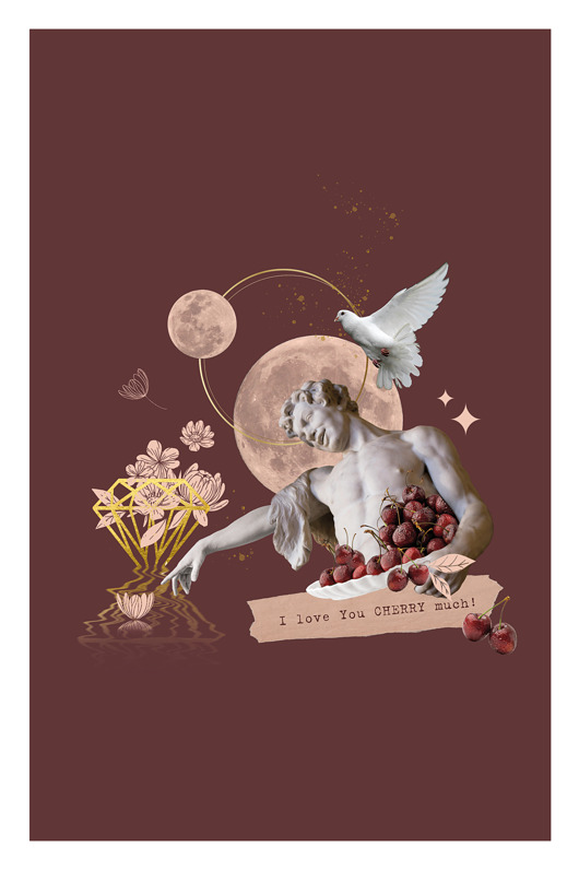 plakaty Kolaż/plakat z afirmacją  CHERRY
