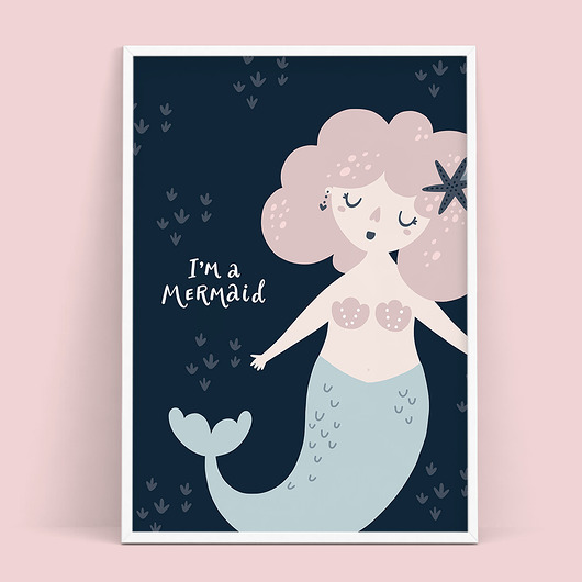Plakat dziecięcy IM MERMAID - kolekcja Syrenki trochę na ścianę
