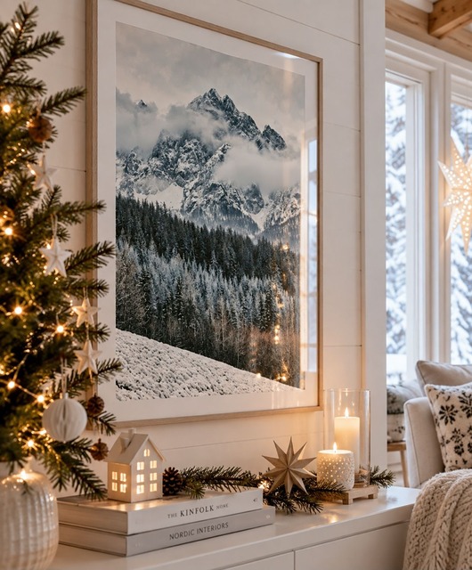 plakaty PLAKAT Góry zdjęcie górski krajobraz zimowy Alpy