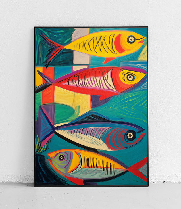 plakaty Plakat Ryby w stylu retro