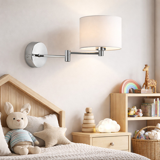 lampy do pokoju dziecka Kinkiet ścienny z regulowanym ramieniem BRAGE KIDS do czytania bajek
