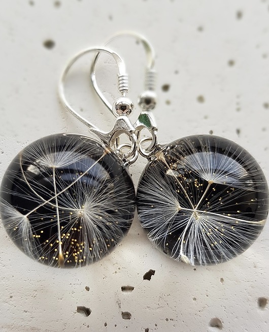 Kolczyki srebrne z nasionami dmuchawca Grol Jewellery