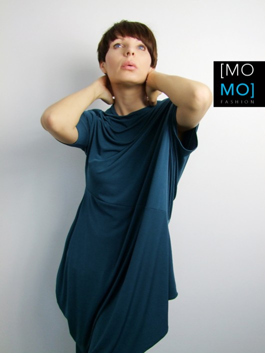 Sukienka Tunika Oversize Turkus by momo momo fashion