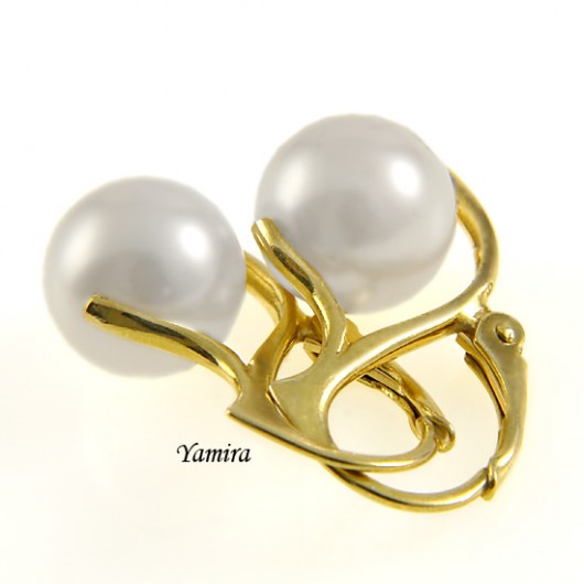 kolczyki kryształ Swarovski Crystal White pearl gold yamira