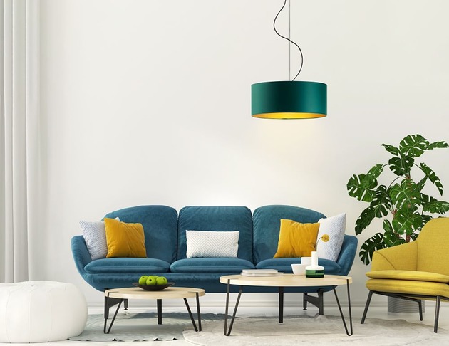 Designerska lampa wisząca HAJFA GOLD fi - 40 cm LYSNE
