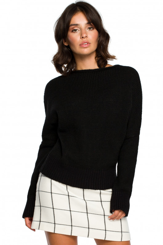 Sweter nietoperz - czarny(BK-015) Be