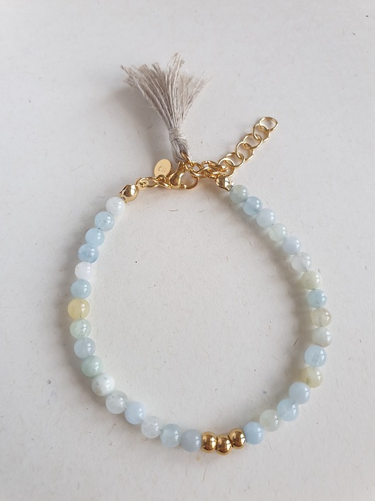 bransoletki z kamieni naturalnych Bransoletka UNO akwamaryn, lniany chwost