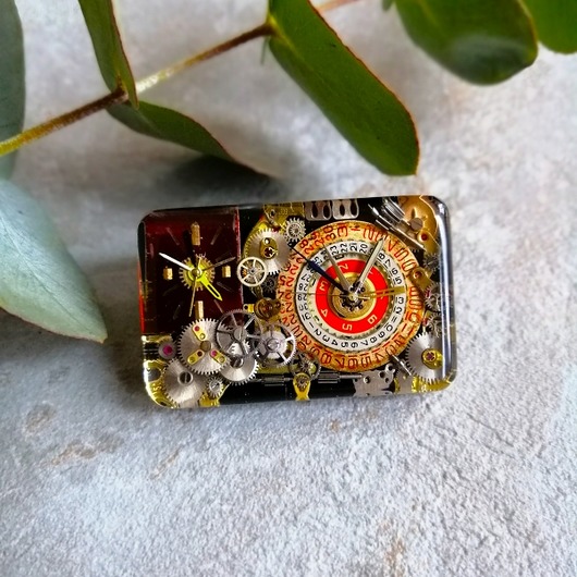 Lost In Time - broszka steampunk - UNIKAT DROBINY CZASU