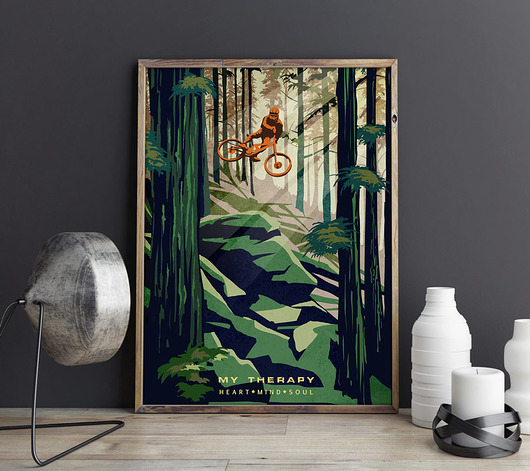 grafiki i ilustracje My Therapy - plakat rowerowy