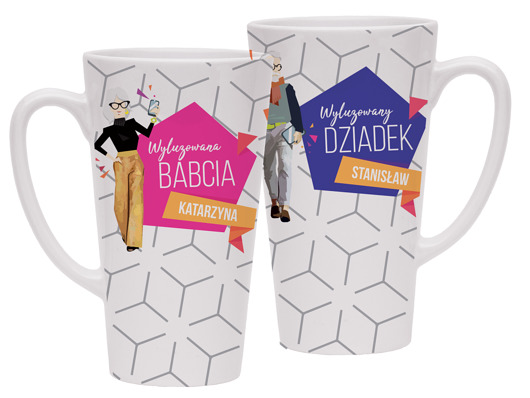 Zestaw kubków latte -Dzień Babci i Dziadka AllbagAllprints