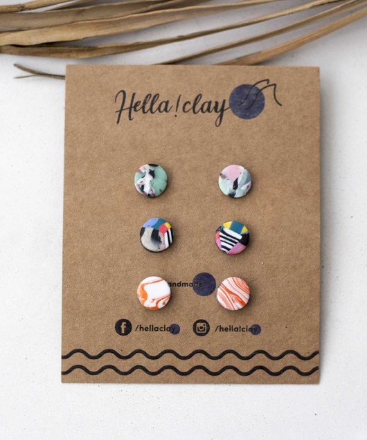 Minikolczyki 3pack Hellaclay