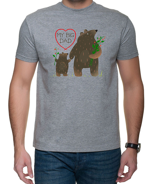 koszulka męska. Zwierzęta leśne - My Big Dad Love Life and Forest