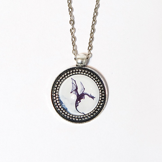 wisiory Medalion, naszyjnik - Czarny smok 2 - 2 cm