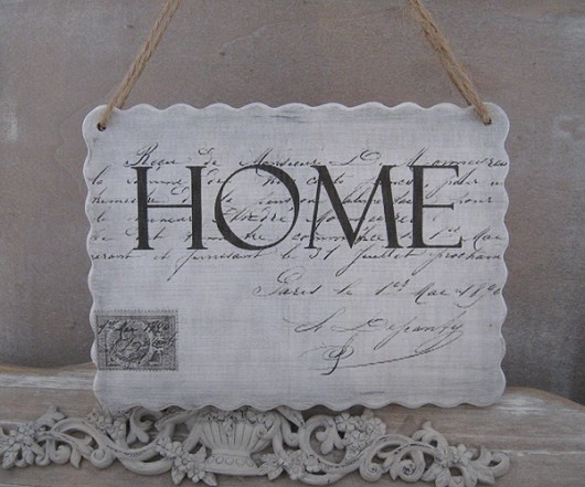 Tabliczka Home scarllet art