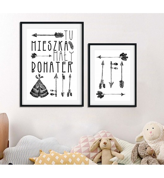 Zestaw plakatów dla dziecka do pokoju INDIANIN Bajkowe Obrazki