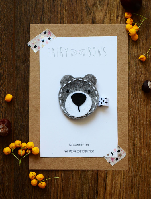 Spinka DLA DZIEWCZYNKI szary misiek FairyBows