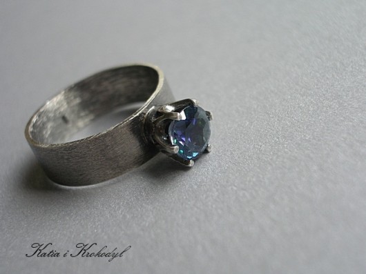 Blue topaz garden -pierscionek Katia i krokodyl