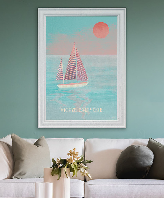plakaty Morze Bałtyckie - plakat 50x70 cm - łódka  żaglówka
