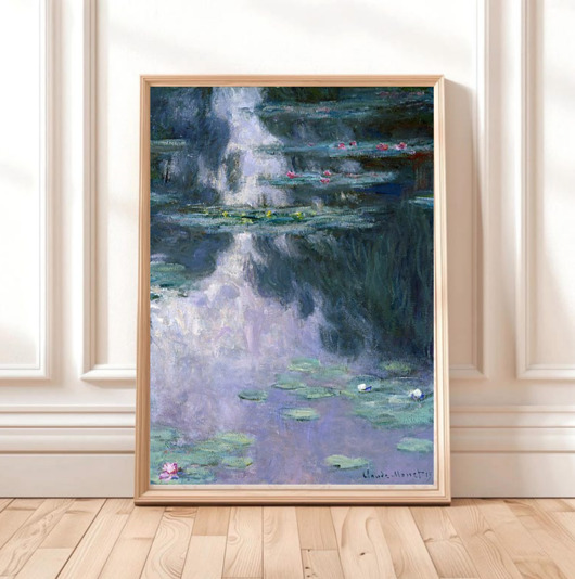 plakaty PLAKAT Monet, lilie wodne obraz, nenufary  sztuka ścienna