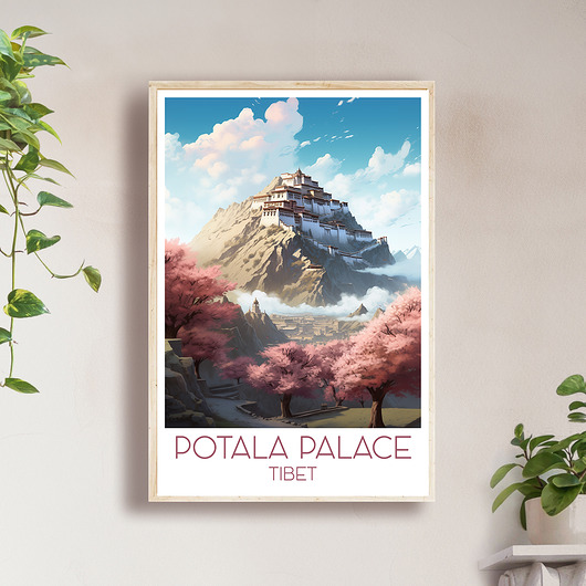 plakaty Tybet - Pałac Potala - Plakat, pamiątka dla podróżnika