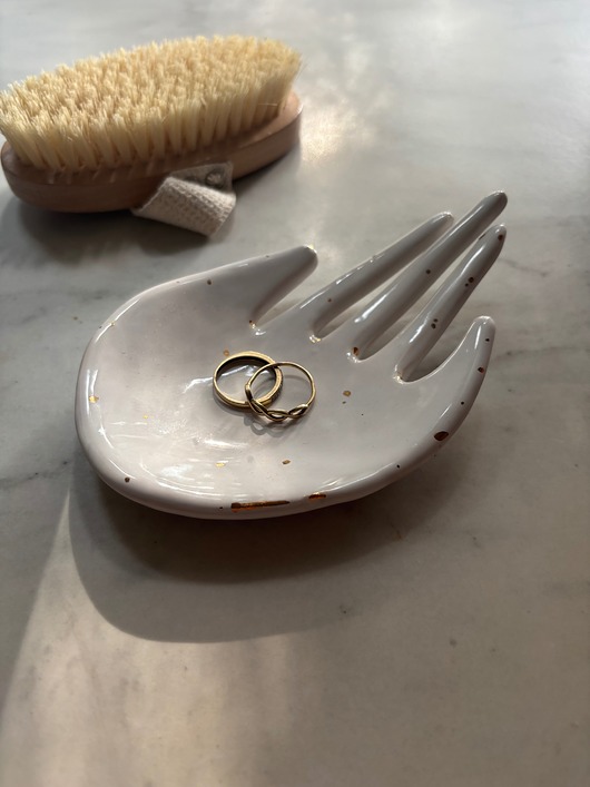 pojemniki na biżuterię Ceramiczna Łapka Handmade Talerzyk na Biżuterię Złote Ciapki