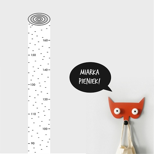 naklejki ścienne do pokoju dziecka Miarka Pieniek - miarka wzrostu dla dzieci