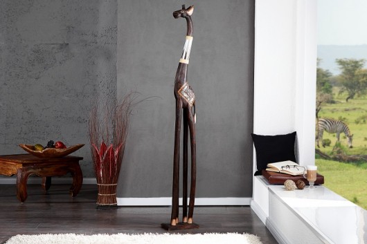 Rzeźba dekoracyjna Giraffe Black drewno 150cm Home Design