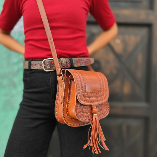 torby na ramię Torebka damska skórzana ręcznie robiona góralska Luisa